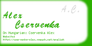 alex cservenka business card